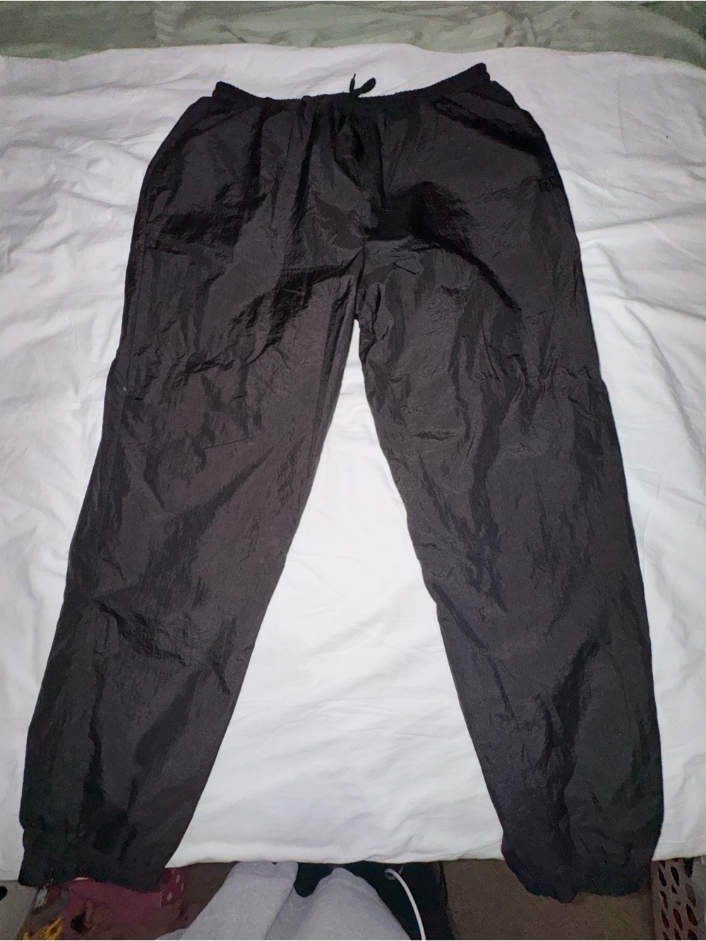Vintage Wilson Men’s XL Nylon Lined Track Pants Black Gray 90s Wind Pants